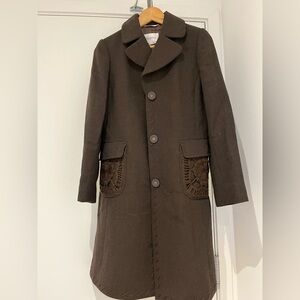 Elegant Brown Women's Coat 100%wool 100%new